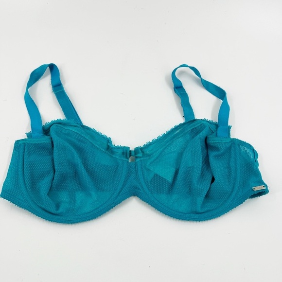 ✅ Chantelle 1475 Parisian Demi Mesh Multi Part Cup Bra 34DDD TEAL - Picture 1 of 6